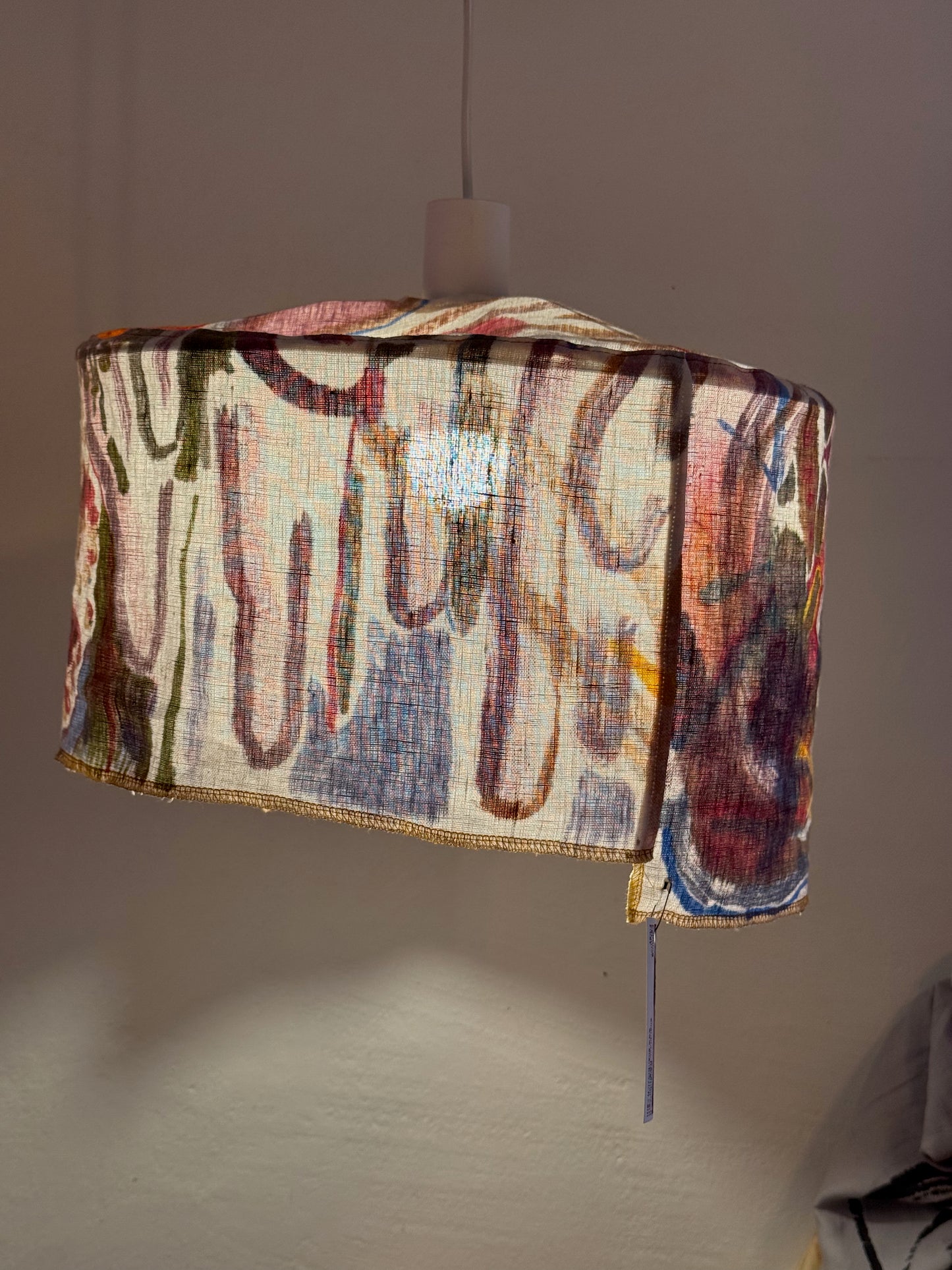 hanging linen lamp